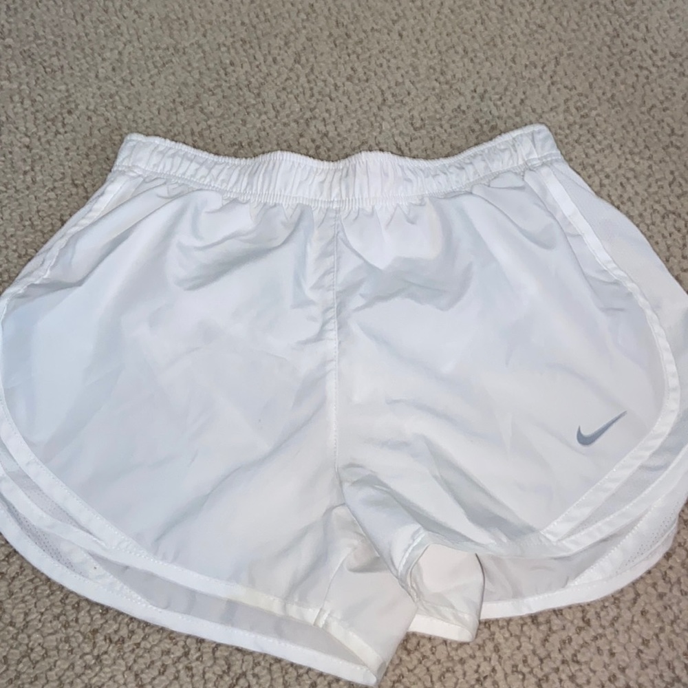 Nike white dri-fit athletic shorts